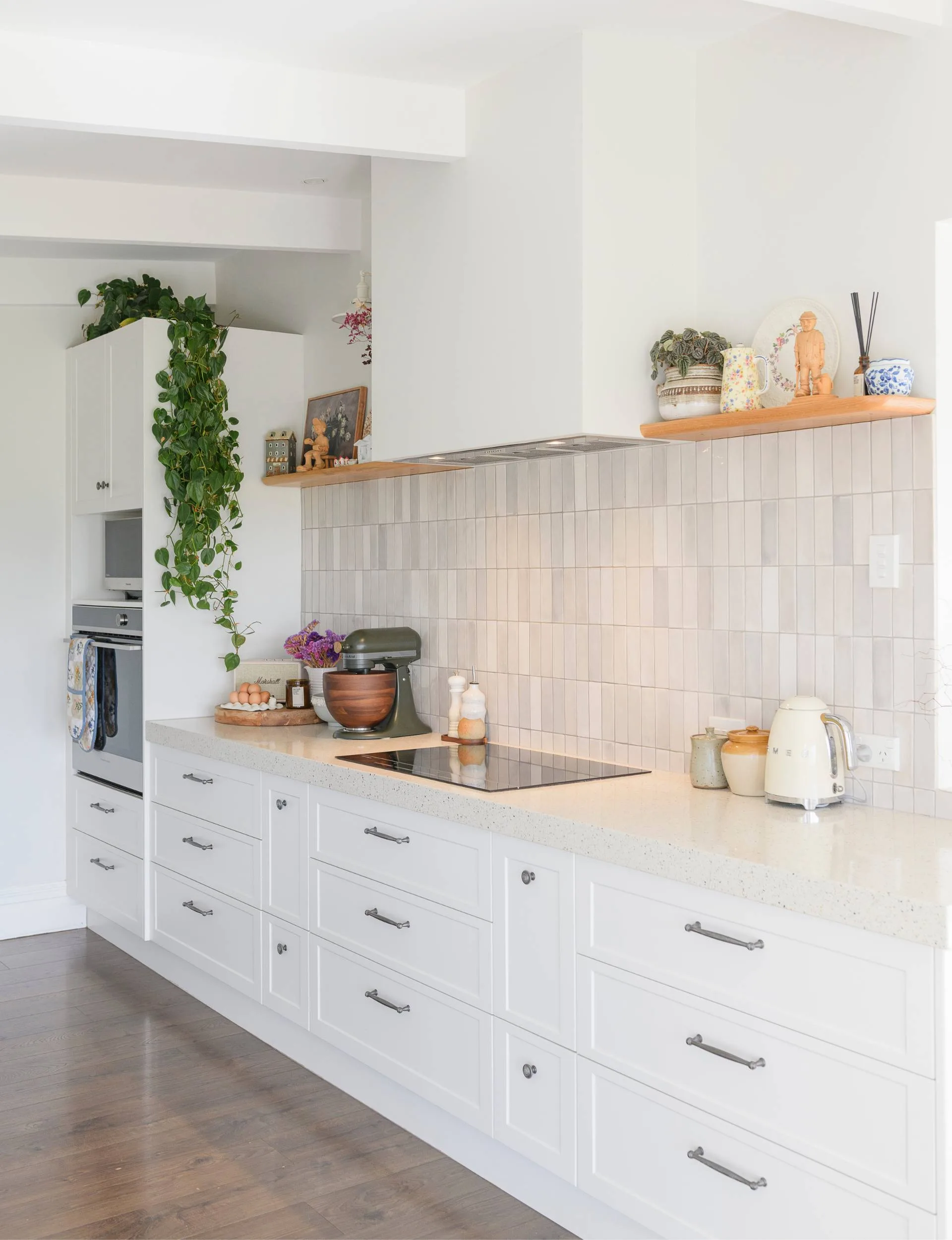 The modern kitchen at Ararimu farmhouse. 