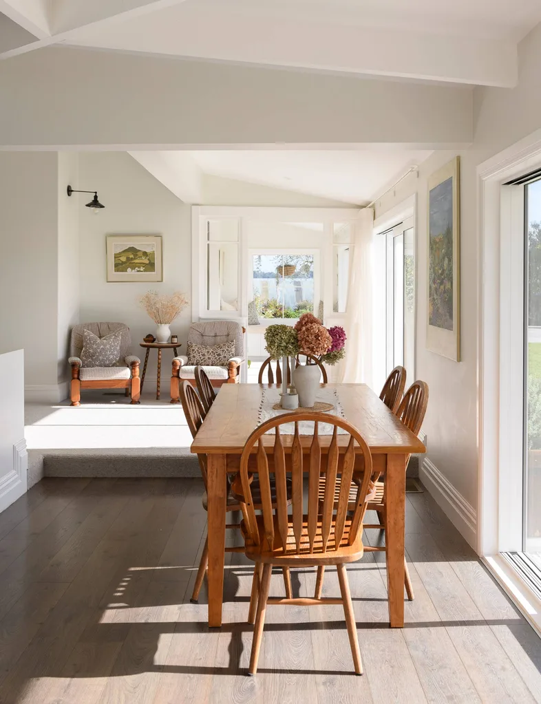 Dining room at Ararimu farmhouse.