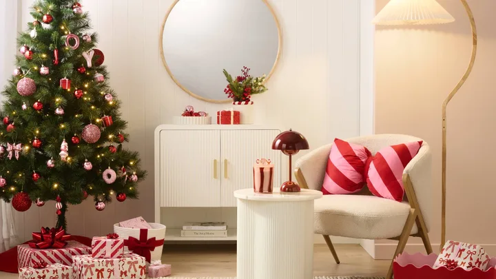 Kmart Christmas decorations in a living room