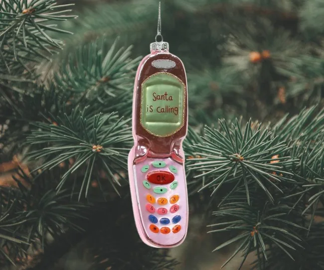 Flip phone Christmas decoration