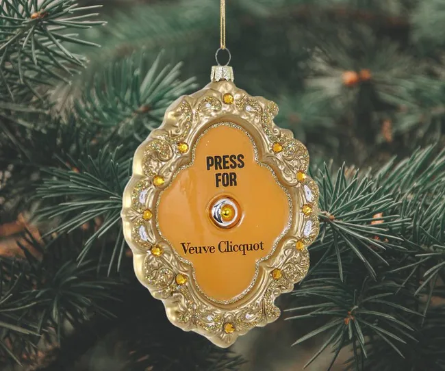 Press for champagne holiday decoration