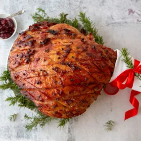 Cranberry & ginger beer-glazed ham