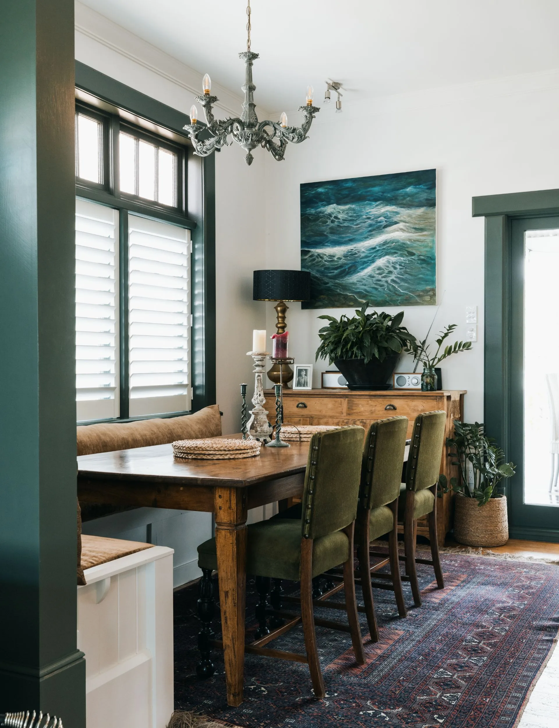 Using Resene Mangrove, they have created a timeless elegance in their Nelson home