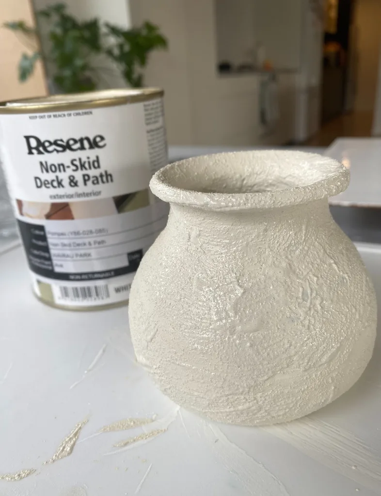 Create the textured pottery look by using Resene Non-Skid Deck & Path