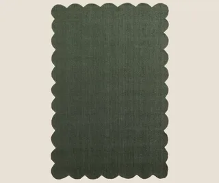 Temple & Webster Rowe Boucle Wool-Blend Scalloped Rug