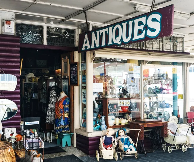 outside antique store
