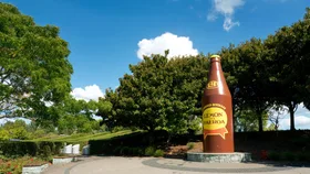 Giant L&P bottle on display
