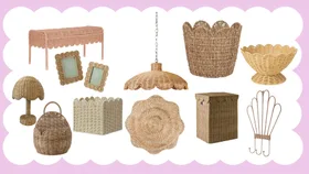 Bring home the charm of scalloped rattan with these playful pieces