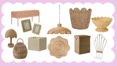 Bring home the charm of scalloped rattan with these playful pieces