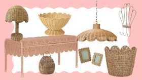 Bring home the charm of scalloped rattan with these playful pieces