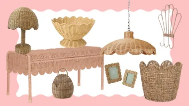 Bring home the charm of scalloped rattan with these playful pieces