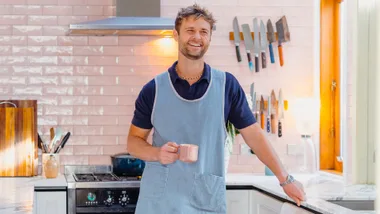 This dusty pink kitchen is the heart of Hercules Noble’s Auckland villa