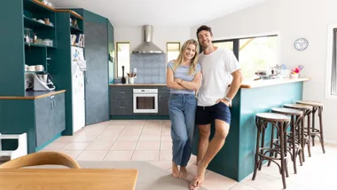 Art and Matilda in their Warkworth kitchen