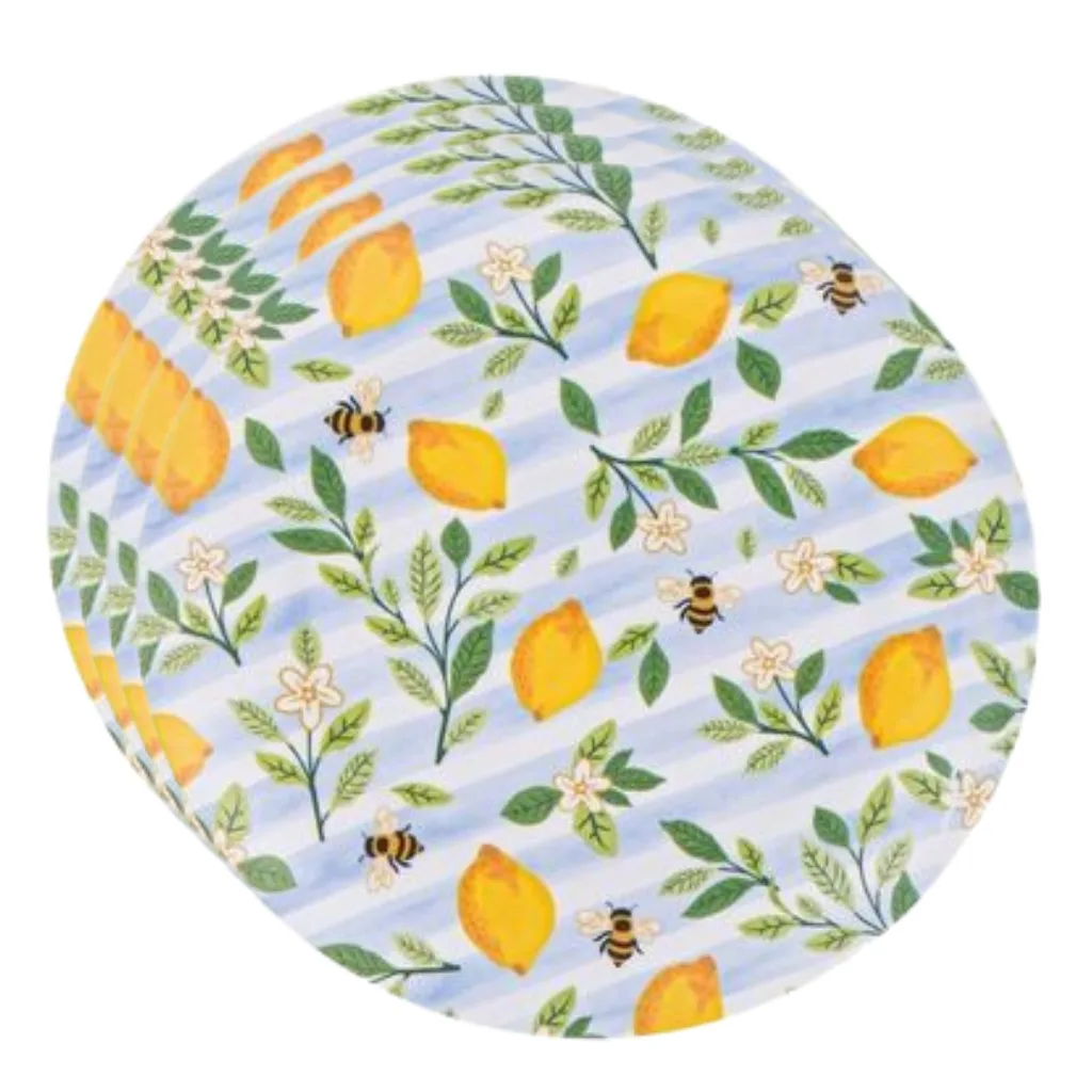 Porta By Ladelle Lemon Dinner Plates (set of 4)