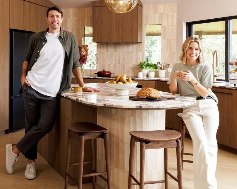 Art and Matilda in their completed kitchen for My New Home