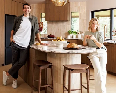 Art and Matilda in their completed kitchen for My New Home