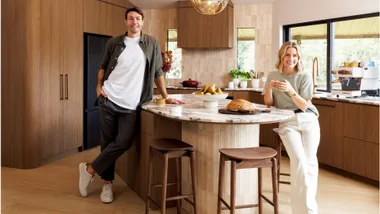 Art and Matilda in their completed kitchen for My New Home