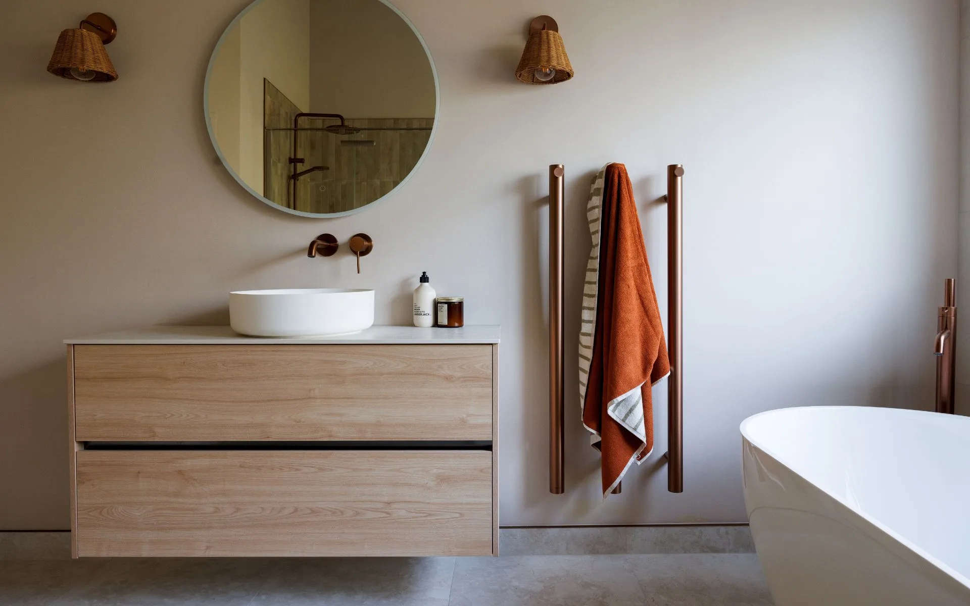 The finished family bathroom in Art and Matilda's My New Home reveal