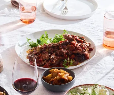 Lamb with roast-apple chutney