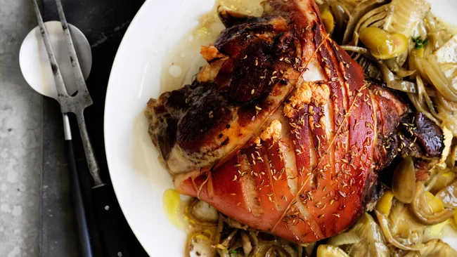 Slow-cooked overnight pork shoulder