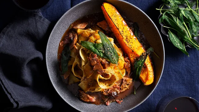 Lamb and pumpkin rag&ugrave; with pappardelle