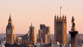 london skyline at sunset