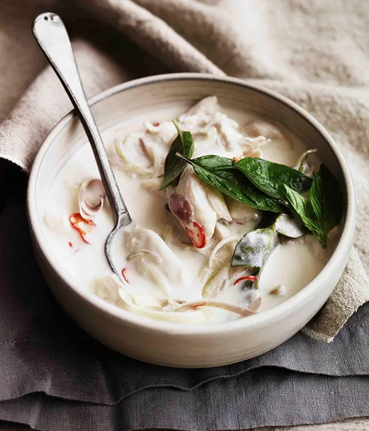 Fragrant chicken and coconut soup (tom kha gai)