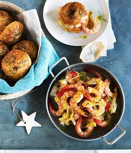 Prawn and fennel brioche rolls