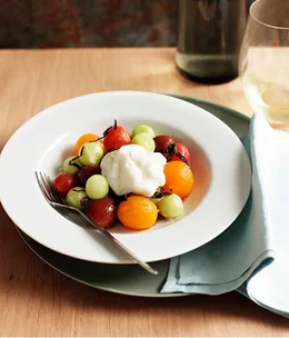 Tomato salad with shiso and cucumber