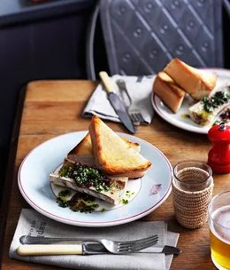 Marrow bone with chimichurri and caramelised onion