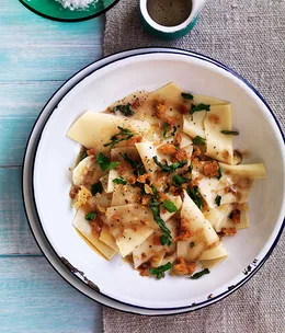 Hilopites with burnt butter and crisp breadcrumbs