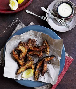 Parmesan-crumbed mushrooms with aioli