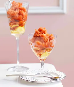 Nectarine and elderflower granita