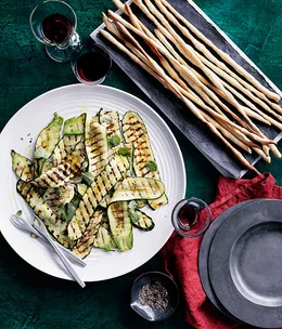 Fennel seed grissini with grilled zucchini