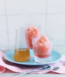 Watermelon slushie with mint and ginger syrup