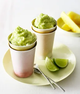 Pineapple and mint slushie