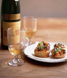 Mini bacon and cheese pastries