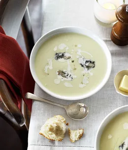 Celeriac soup with oysters