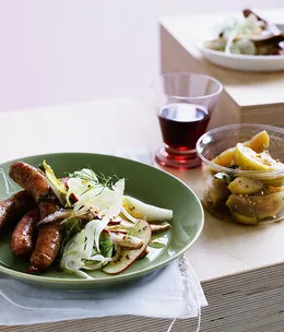 Pork and fennel sausages with apple relish