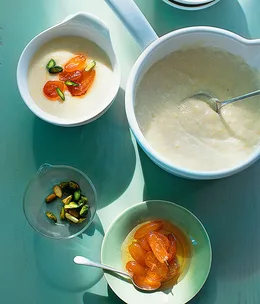 Semolina porridge with candied cumquats