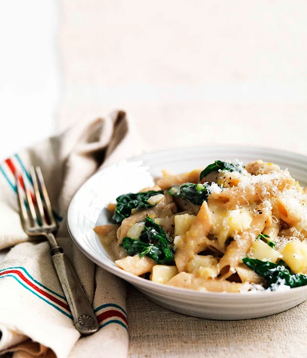 Cavolo nero and Fontina penne