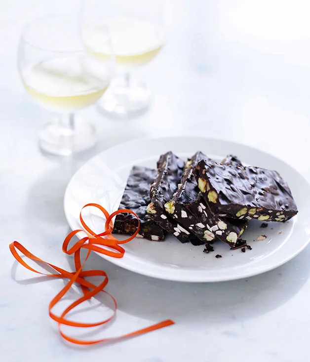 Dark chocolate bark