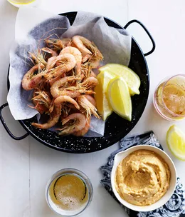 Deep-fried school prawns with smoked-paprika alioli