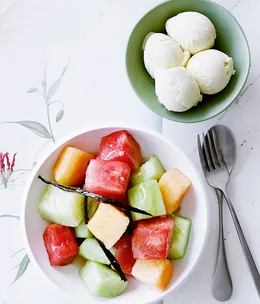 Melon, honey and ginger salad
