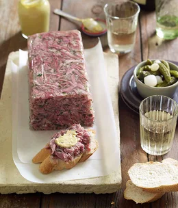 Pickled pork terrine with pinot gris