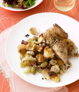 Marjoram-roasted spatchcock & Soave