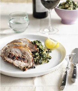 Roast lamb with currant and pine nut stuffing