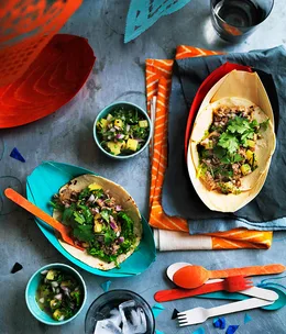 Quail larb tacos with grilled pineapple salsa