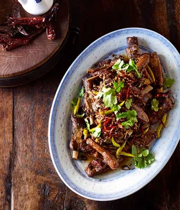 Naxi pork ribs with chillies and cumin (Naxi pai gu)