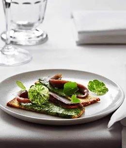 Ortiz anchovy and nasturtium sandwich, Montpellier butter
